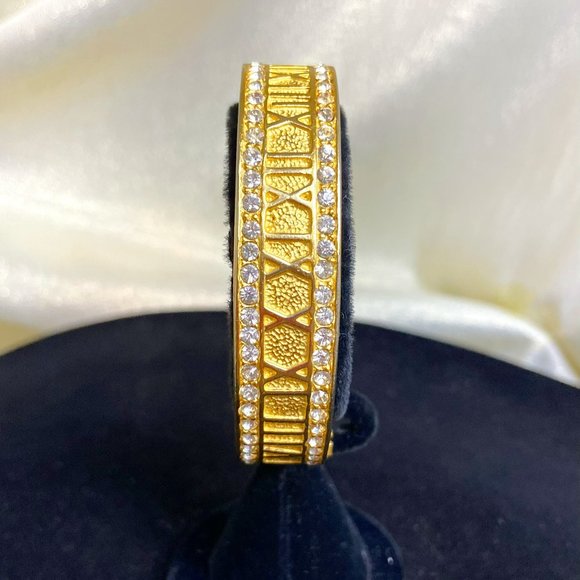 💖Gold Tone Bracelet Set with Roman Numeral Numbers & CZ's 7-1/8 in. /B71 - Picture 2 of 6
